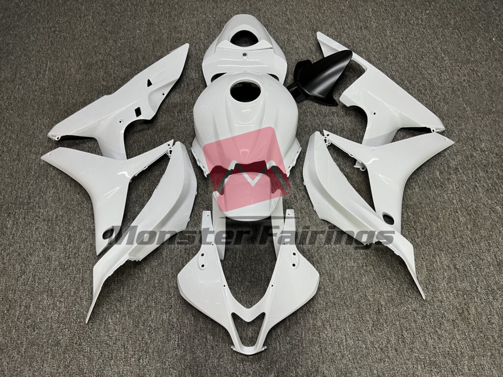 Honda CBR600RR 2007 - 2008 Gloss White Plain ABS fairings - custom motorcycle bodywork kit by Monster Fairings