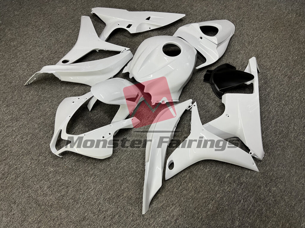 Honda CBR600RR custom ABS fairings 2007 - 2008 in Gloss White Plain - durable replacement kit, Monster Fairings
