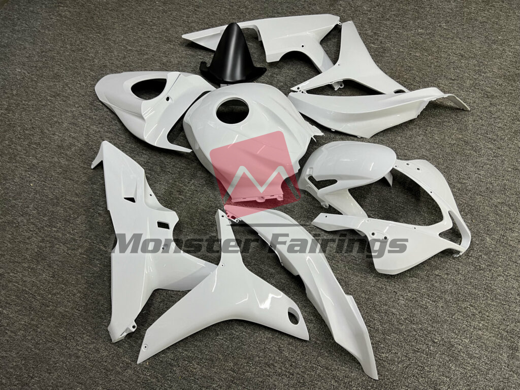 Gloss White Plain ABS fairings for Honda CBR600RR 2007 - 2008 - premium OEM fit kit by Monster Fairings