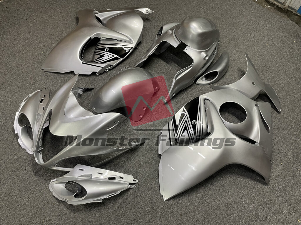 Liquid Silver Blue ABS fairings for Suzuki GSXR 1300 2008 - 2020 - premium OEM fit kit by Monster Fairings