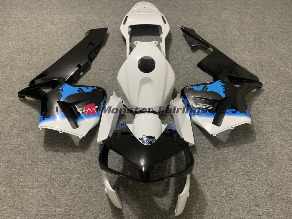 Honda CBR600RR 2003 - 2004 Blue Splatter ABS fairings - custom motorcycle bodywork kit by Monster Fairings