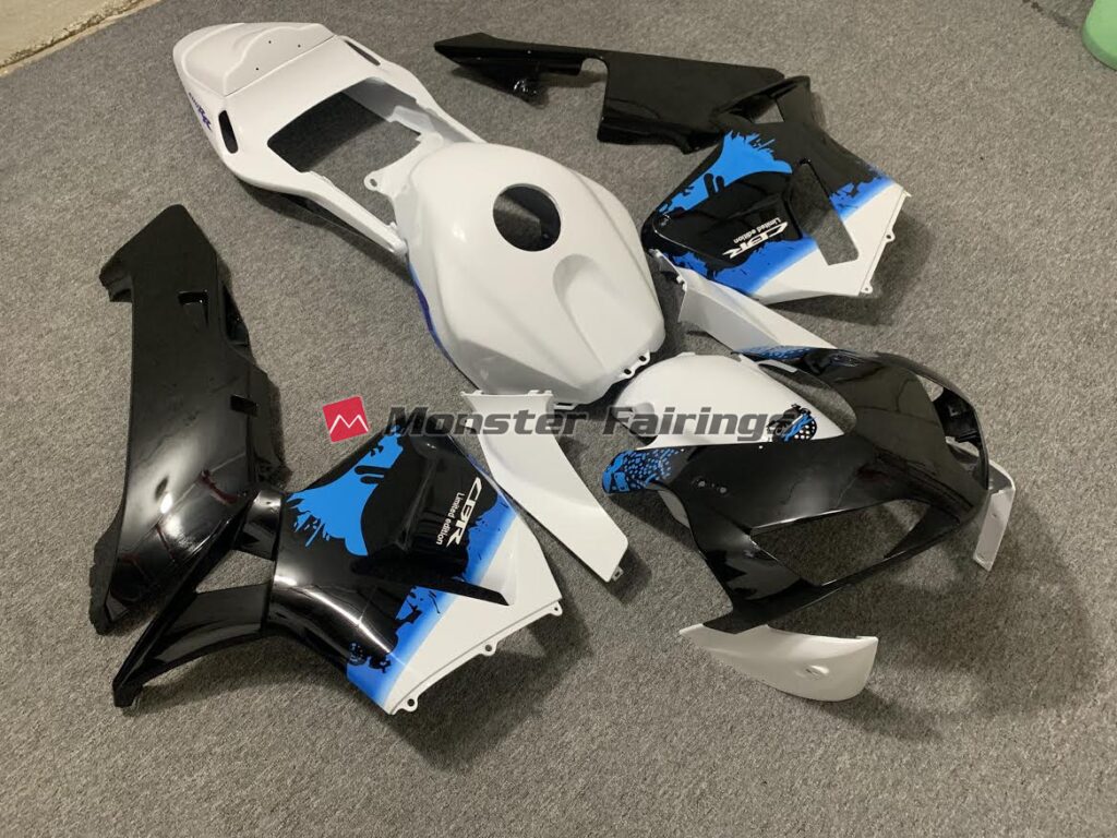 Honda CBR600RR custom ABS fairings 2003 - 2004 in Blue Splatter - durable replacement kit, Monster Fairings
