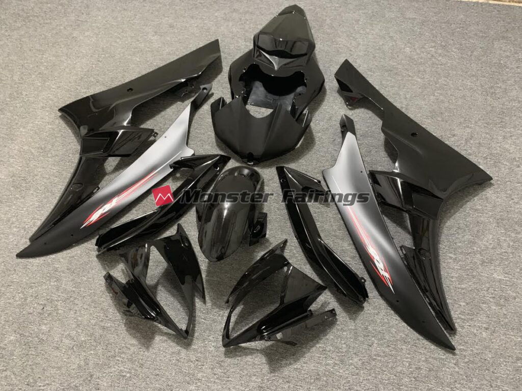 Black Matte Red Pin ABS fairings for Yamaha R6 2006 - 2007 - premium OEM fit kit by Monster Fairings