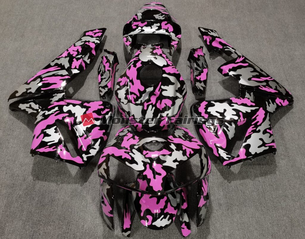 Honda CBR600RR 2005 - 2006 Gloss Light Pink Camo ABS fairings - custom motorcycle bodywork kit by Monster Fairings