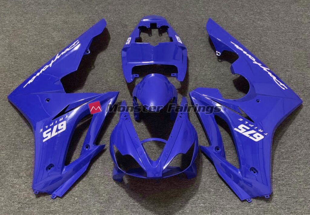 Triumph Daytona 675 2006 - 2008 Gloss Blue ABS fairings - custom motorcycle bodywork kit by Monster Fairings