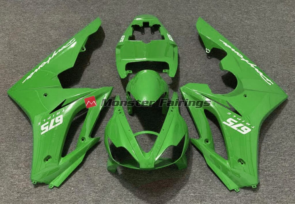 Triumph Daytona 675 2006 - 2008 Gloss Green ABS fairings - custom motorcycle bodywork kit by Monster Fairings