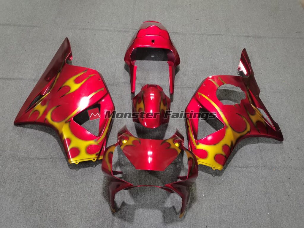Honda CBR954RR 2002 - 2003 Red Gold Style ABS fairings - custom motorcycle bodywork kit by Monster Fairings