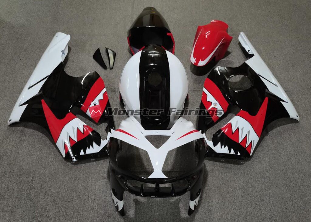 Kawasaki ZX12R 2002 - 2005 Red Shark ABS fairings - custom motorcycle bodywork kit by Monster Fairings