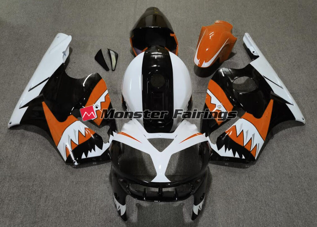 Kawasaki ZX12R 2002 - 2005 Orange Shark ABS fairings - custom motorcycle bodywork kit by Monster Fairings
