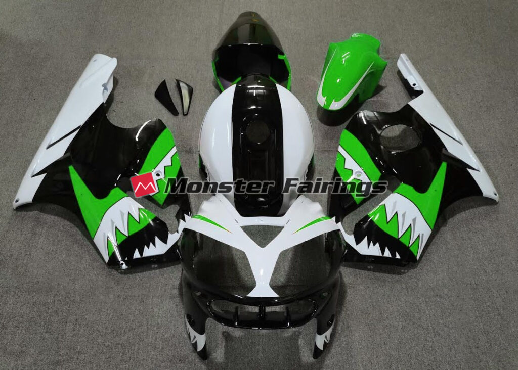 Kawasaki ZX12R 2002 - 2005 Green Shark ABS fairings - custom motorcycle bodywork kit by Monster Fairings