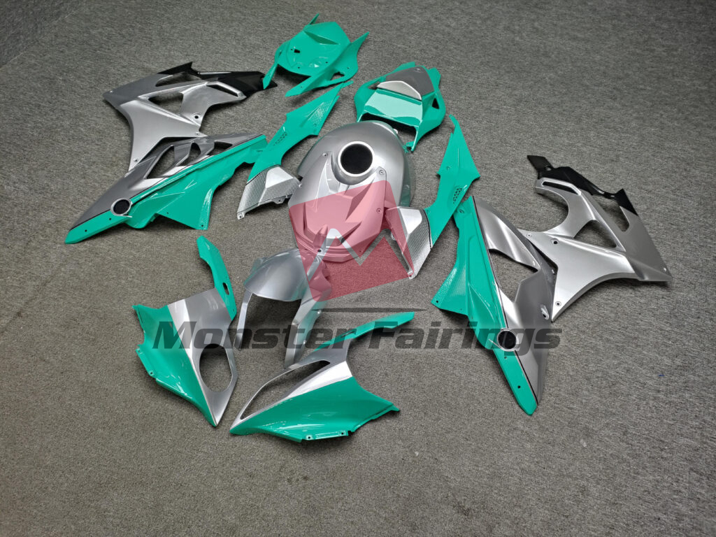 Gloss Teal & Silver Black ABS fairings for BMW S1000RR 2009 - 2014 - premium OEM fit kit by Monster Fairings