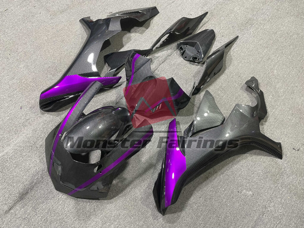 Carbon Fiber Style Purple ABS fairings for Yamaha R1 2015 - 2019 - premium OEM fit kit by Monster Fairings