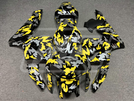 Honda CBR600RR 2005-2006 Gloss Yellow & Silver Camo ABS Fairings | Monster Fairings
