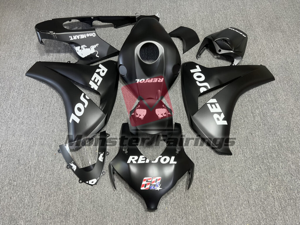 Honda CBR1000RR 2008 - 2011 Matte Black Repsol ABS fairings - custom motorcycle bodywork kit by Monster Fairings