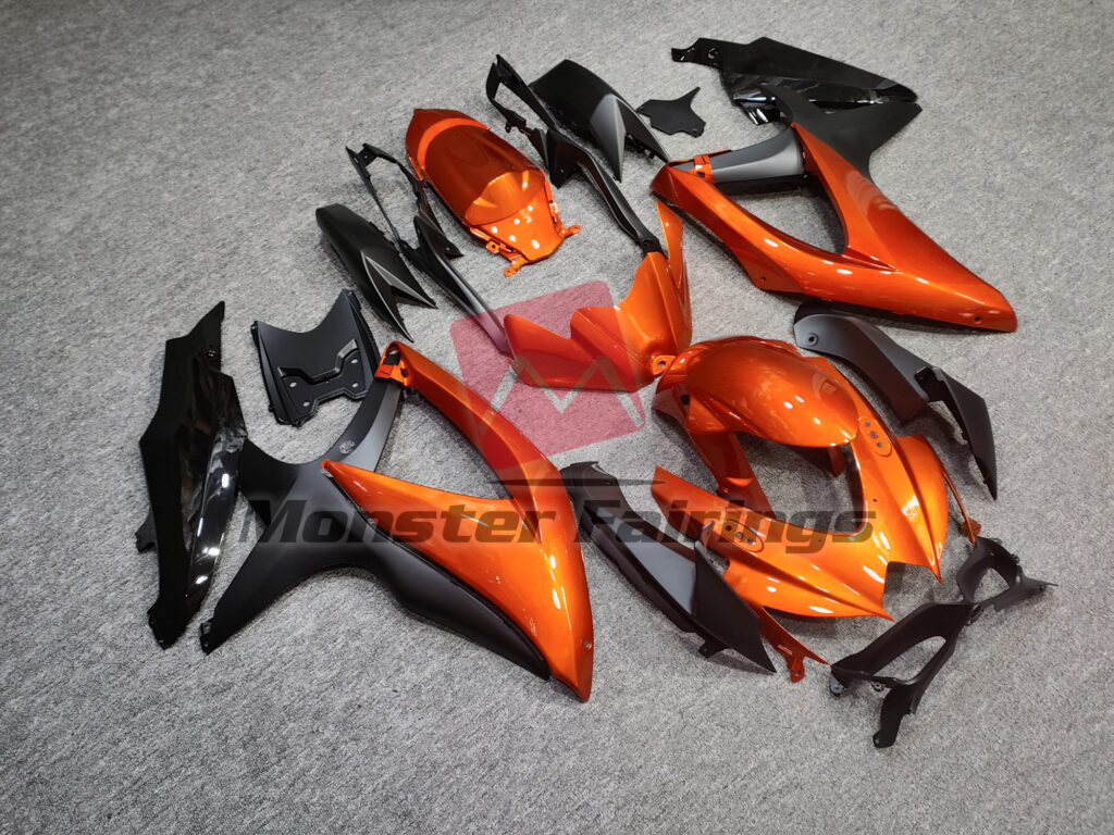 Gloss Vibrant Orange & Black ABS fairings for Suzuki GSXR 600 - 750 2008 - 2010 - premium OEM fit kit by Monster Fairings