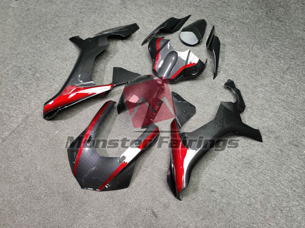 Gloss Carbon Fiber Dark Red ABS fairings for Yamaha R1 2015 - 2019 - premium OEM fit kit by Monster Fairings