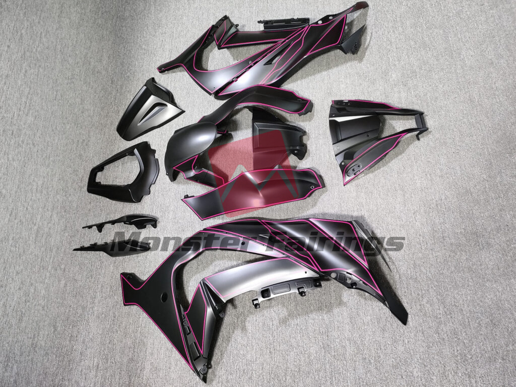 Matte Black Pink ABS fairings for Kawasaki ZX10R 2011 - 2015 - premium OEM fit kit by Monster Fairings