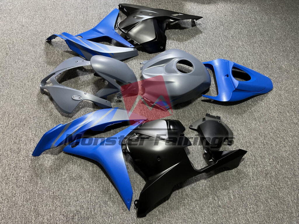 2009 - 2012 Honda CBR600RR Matte Blue & Nardo Gray Black fairing set - ABS injection, custom painted by Monster Fairings