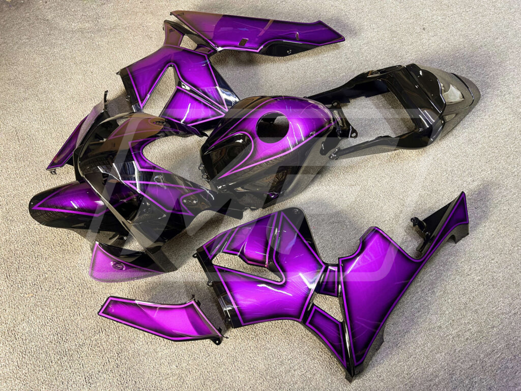 Honda CBR600RR custom ABS fairings 2003 - 2004 in Gloss Black & Purple Custom - durable replacement kit, Monster Fairings