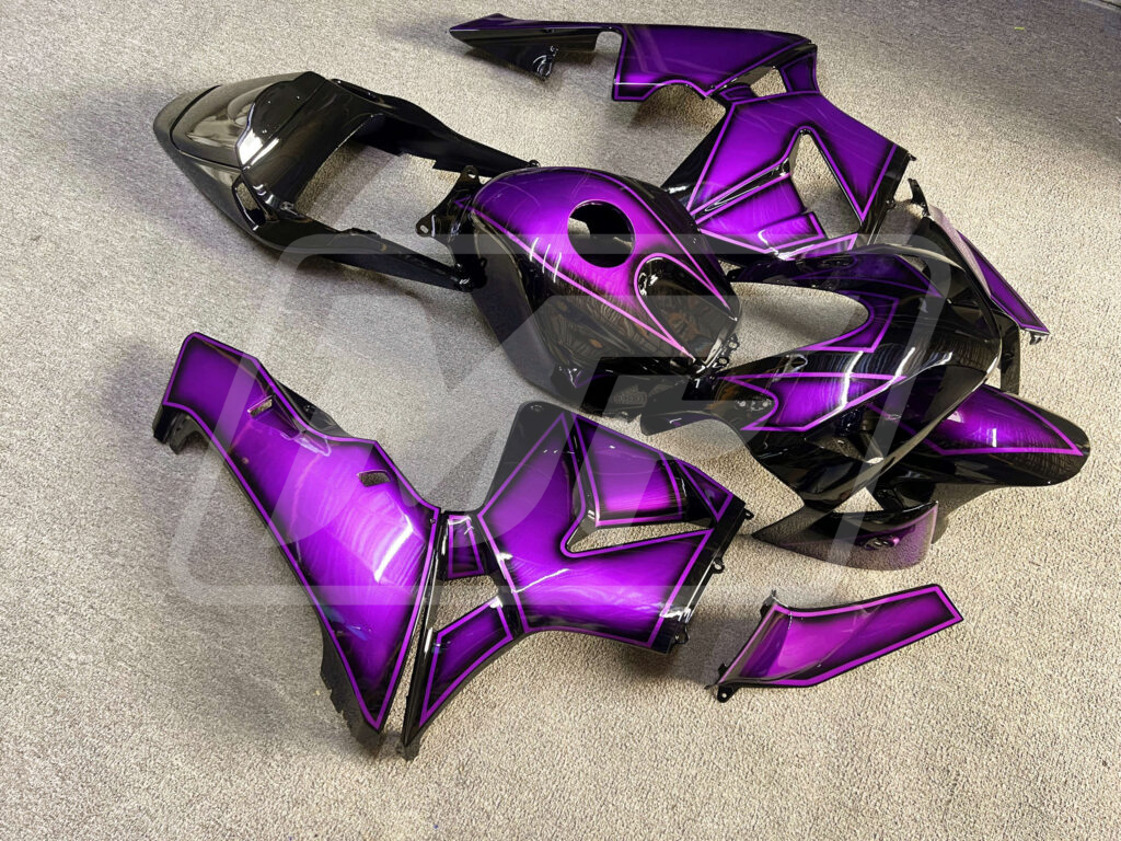 Monster Fairings ABS fairing kit for Honda CBR600RR 2003 - 2004 - Gloss Black & Purple Custom, precise OEM fit