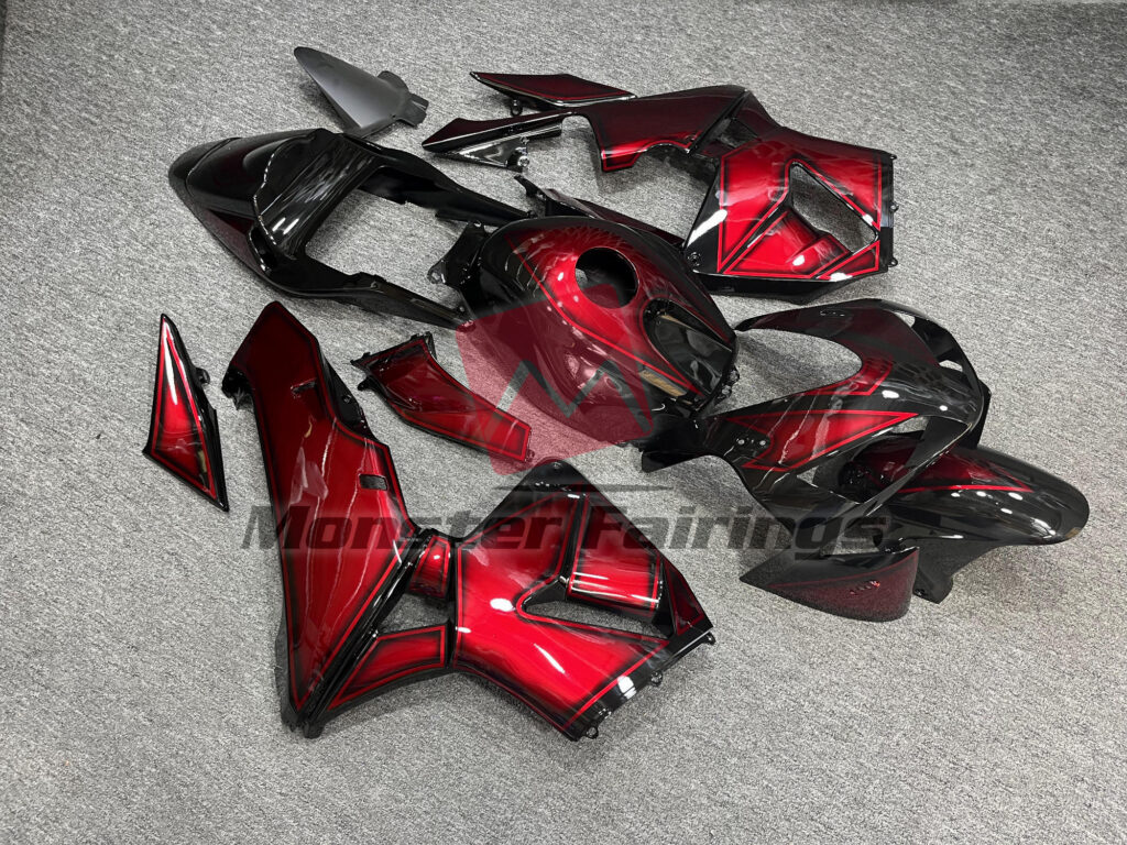 Gloss Black & Maroon Red ABS fairings for Honda CBR600RR 2003 - 2004 - premium OEM fit kit by Monster Fairings