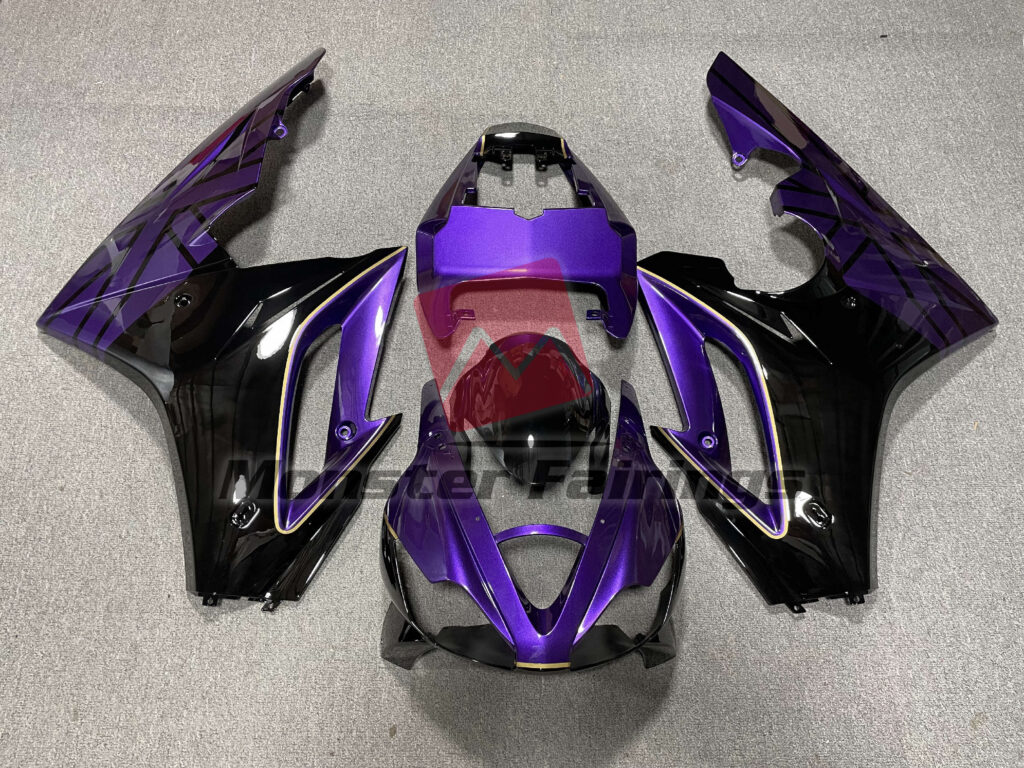 Triumph Daytona 675 2009 - 2012 Gloss Purple Black ABS fairings - custom motorcycle bodywork kit by Monster Fairings