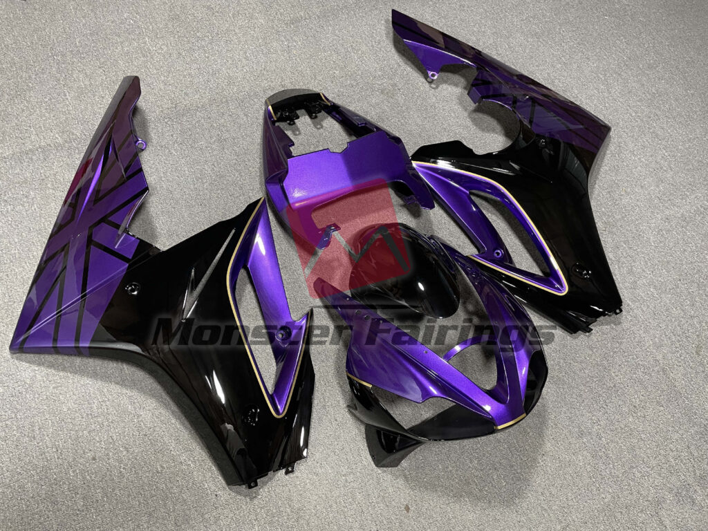 Triumph Daytona 675 custom ABS fairings 2009 - 2012 in Gloss Purple Black - durable replacement kit, Monster Fairings