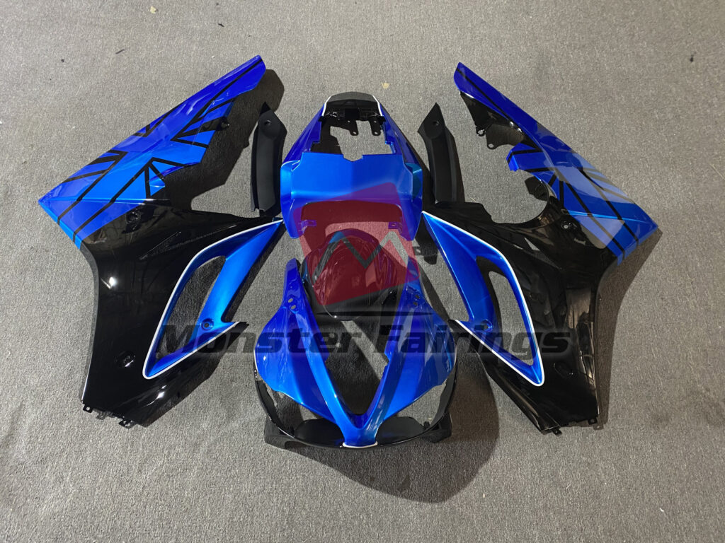 Triumph Daytona 675 2009 - 2012 Gloss Blue Black ABS fairings - custom motorcycle bodywork kit by Monster Fairings