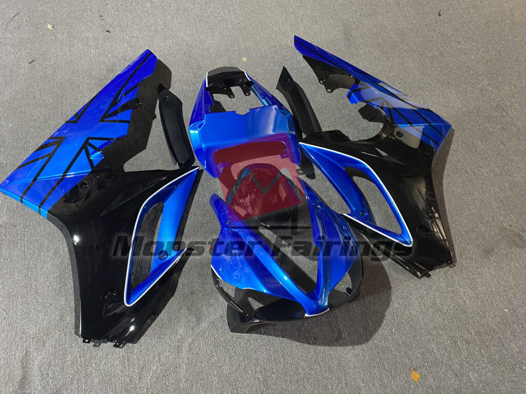 Triumph Daytona 675 custom ABS fairings 2009 - 2012 in Gloss Blue Black - durable replacement kit, Monster Fairings