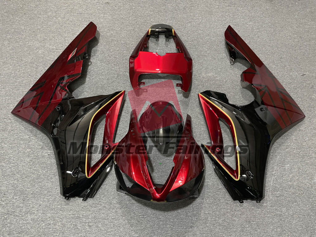 Triumph Daytona 675 2009 - 2012 Gloss Red Black ABS fairings - custom motorcycle bodywork kit by Monster Fairings