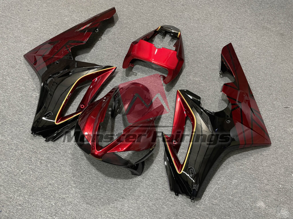 Gloss Red Black ABS fairings for Triumph Daytona 675 2009 - 2012 - premium OEM fit kit by Monster Fairings