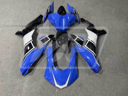 Yamaha R1 2015-2019 Gloss Blue & White with Black ABS Fairings | Monster Fairings