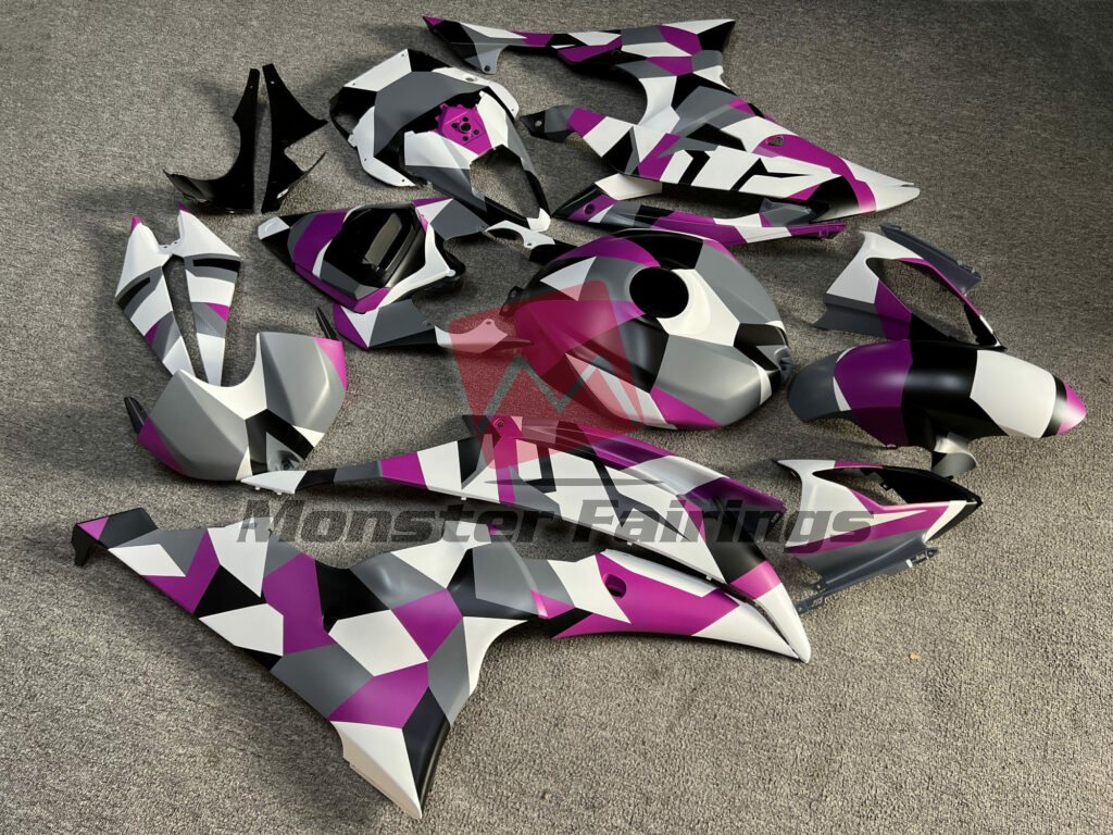 Matte Nardo Gray & Pink White Camo ABS fairings for Yamaha R6 2008 - 2016 - premium OEM fit kit by Monster Fairings