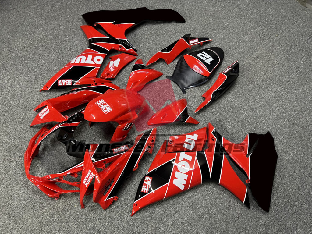 Gloss Red & Black Motul ABS fairings for Suzuki GSXR 600 - 750 2011 - 2025 - premium OEM fit kit by Monster Fairings