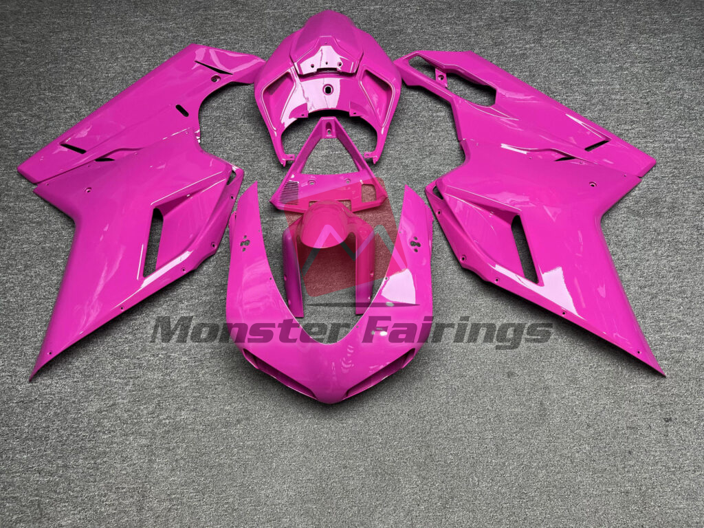 Ducati 848 1098 1198 2007 - 2012 Gloss Pink ABS fairings - custom motorcycle bodywork kit by Monster Fairings