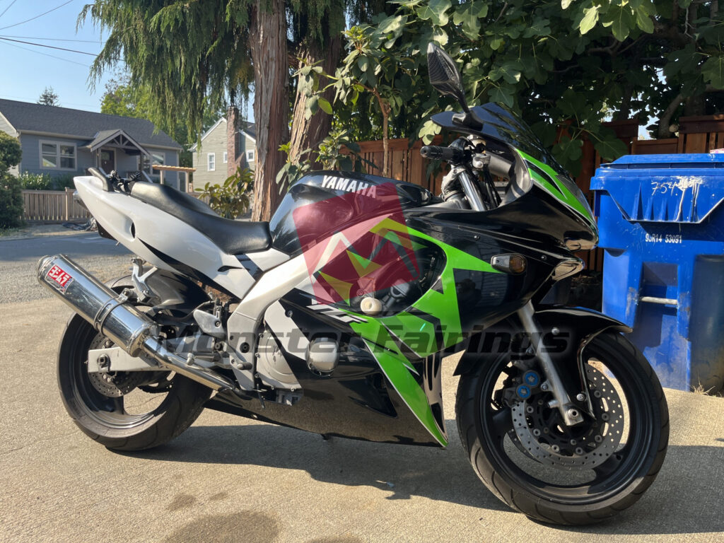 Gloss Black Green White ABS fairings for Yamaha YZF600 1998 - 2007 - premium OEM fit kit by Monster Fairings