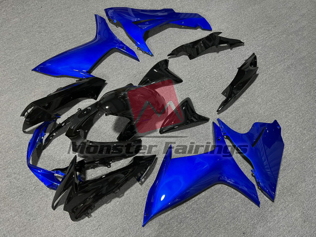 Gloss Black & Blue ABS fairings for Suzuki GSXR 600 - 750 2011 - 2025 - premium OEM fit kit by Monster Fairings