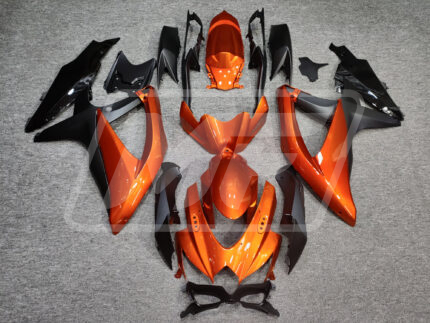 Suzuki GSXR 600-750 2008-2010 Gloss Vibrant Orange & Black ABS Fairings | Monster Fairings