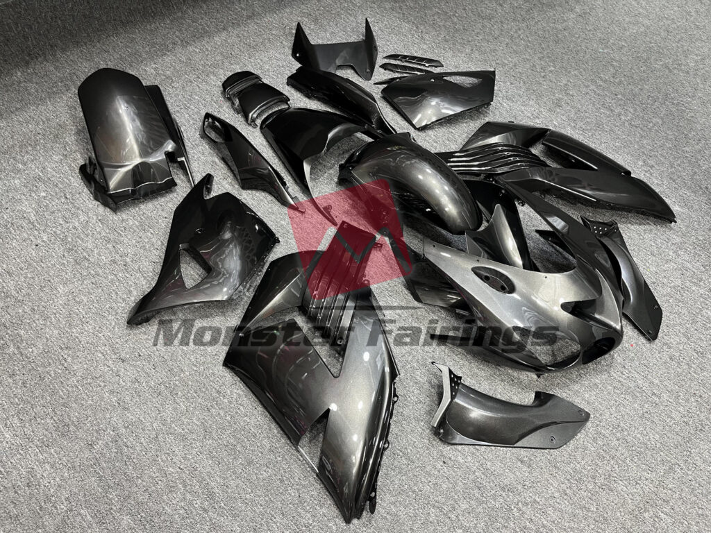 Kawasaki ZX14R custom ABS fairings 2006 - 2011 in Gloss Graphite - durable replacement kit, Monster Fairings