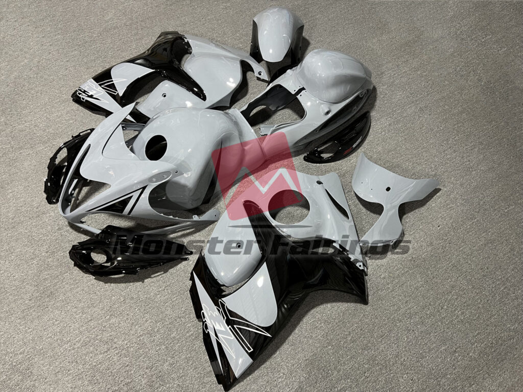 Suzuki GSXR custom ABS fairings 2008 - 2020 in Gloss Nardo Gray Black - durable replacement kit, Monster Fairings