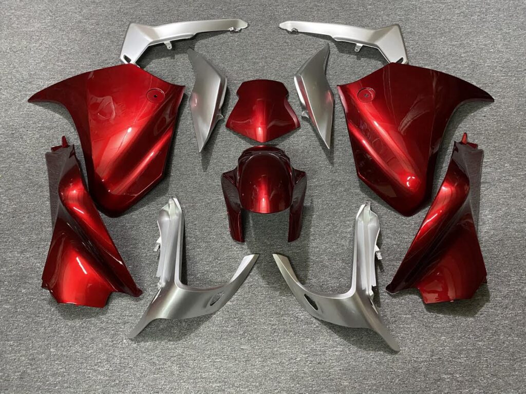 Honda VFR1200 2010 - 2013 Red Silver ABS fairings - custom motorcycle bodywork kit by Monster Fairings