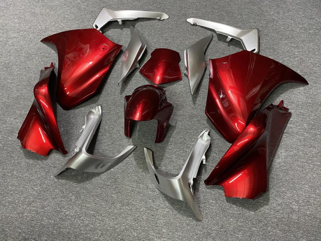 Honda VFR1200 custom ABS fairings 2010 - 2013 in Red Silver - durable replacement kit, Monster Fairings