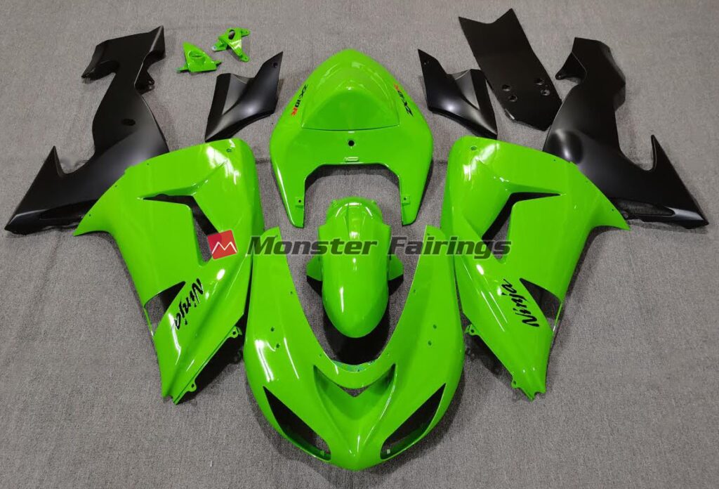 Kawasaki ZX10R 2006 - 2007 Green ABS fairings - custom motorcycle bodywork kit by Monster Fairings