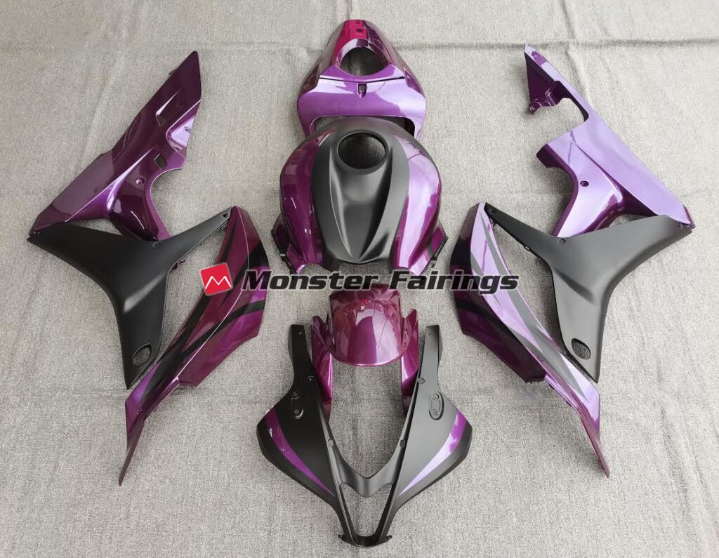 Honda CBR600RR 2007 - 2008 Purple Matte Black ABS fairings - custom motorcycle bodywork kit by Monster Fairings