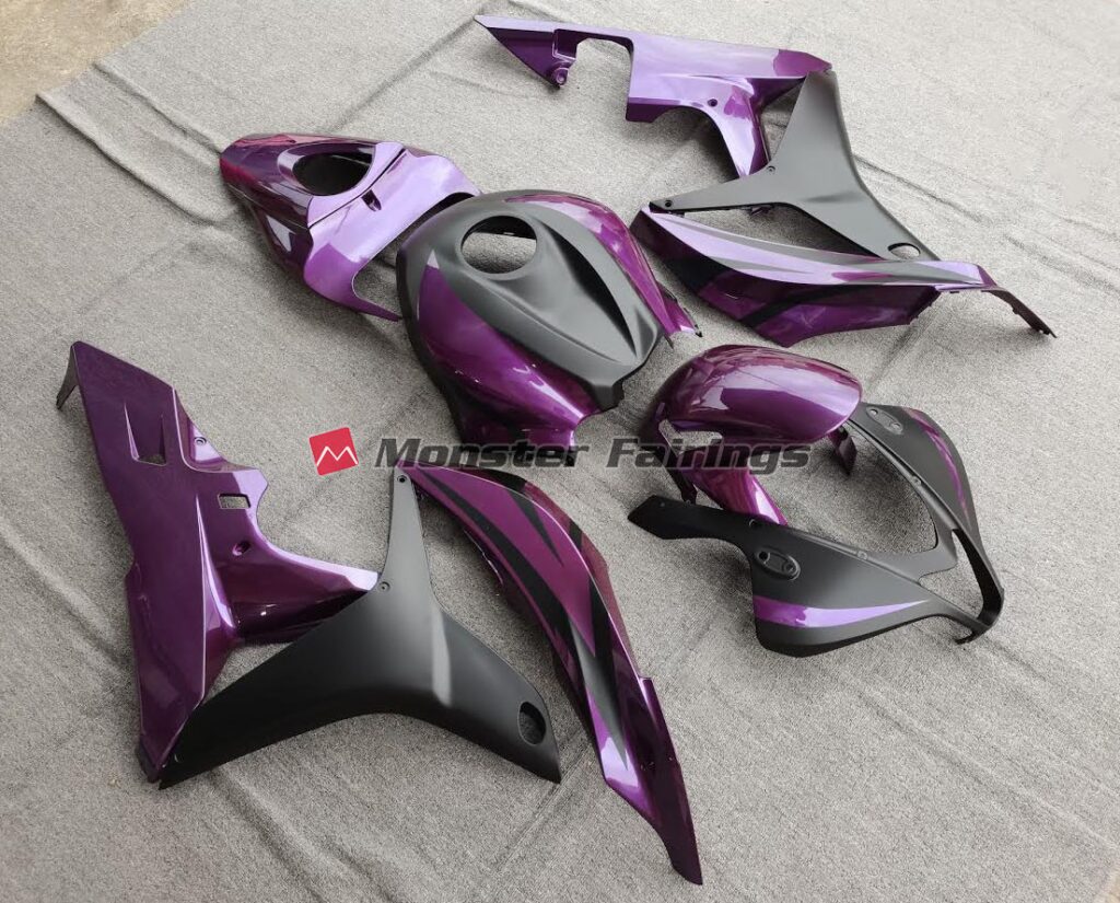 Honda CBR600RR custom ABS fairings 2007 - 2008 in Purple Matte Black - durable replacement kit, Monster Fairings