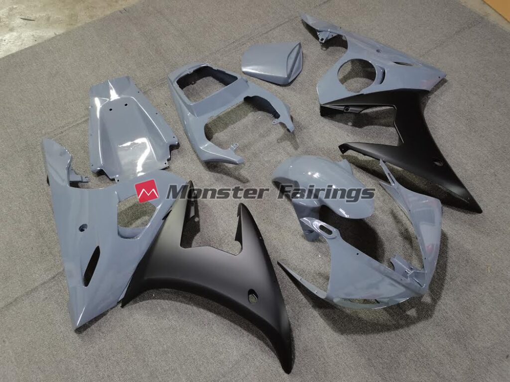 Grey Matte Black ABS fairings for Yamaha R6 2005 - premium OEM fit kit by Monster Fairings