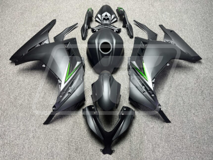 (IN STOCK) Kawasaki Ninja 300 2013-2022 Matte Black Green & White ABS Fairings | Monster Fairings