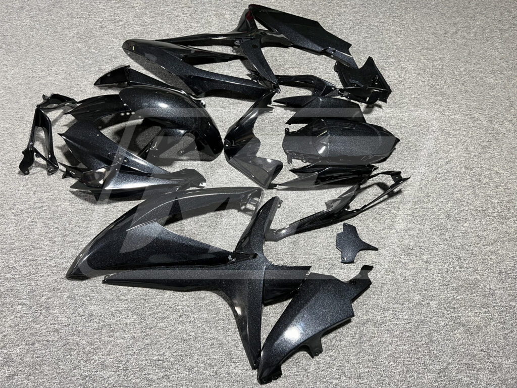 Suzuki GSXR custom ABS fairings 2008 - 2010 in Gloss Black White Pearl Flakes - durable replacement kit, Monster Fairings