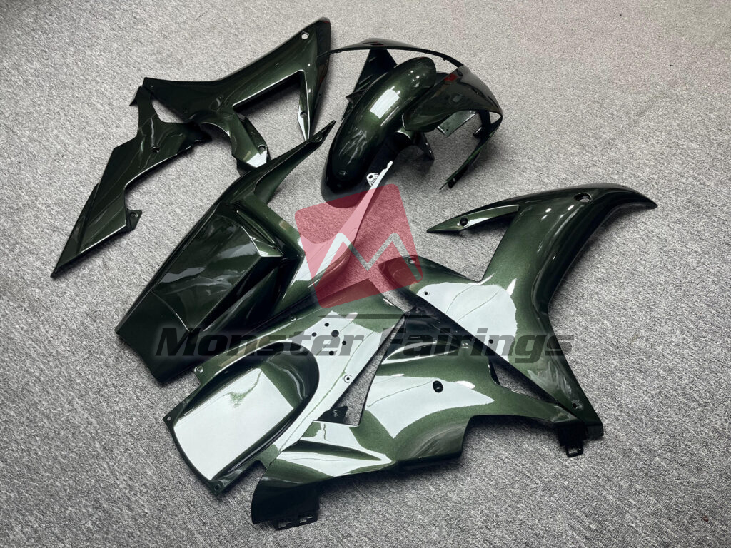 2002 - 2003 Yamaha R1 Gloss Dark Green fairing set - ABS injection, custom painted by Monster Fairings