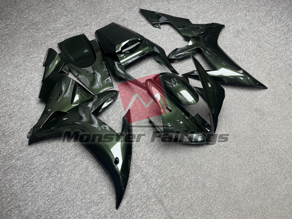 Yamaha R1 custom ABS fairings 2002 - 2003 in Gloss Dark Green - durable replacement kit, Monster Fairings